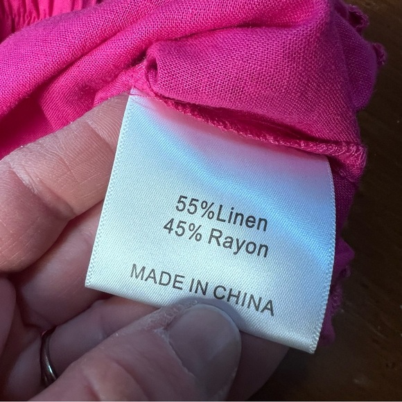 Kourt NWT Pink‎ Linen Sleeveless Crop Top Size Large Barbie Coastal Grandma - Picture 9 of 13